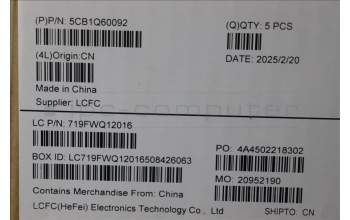 Lenovo 5CB1Q60092 C-Cover with keyboard, Arabic, Luna Grey, Backlight, US