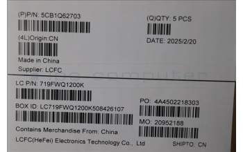 Lenovo 5CB1Q62703 C-Cover with keyboard, Bulgarian, Luna Grey, Backlight, UK