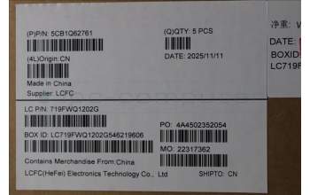 Lenovo 5CB1Q62761 C-Cover with keyboard, English, Cosmic Blue, Non-Backlight, US