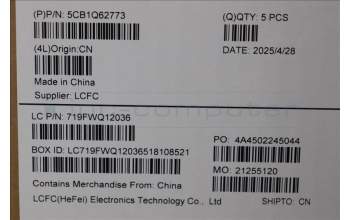 Lenovo 5CB1Q62773 C-Cover with keyboard, Hebrew, Cosmic Blue, Non-Backlight, US