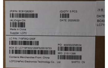 Lenovo 5CB1Q62831 C-Cover with keyboard, German, Luna Grey, Non-Backlight, UK