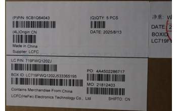 Lenovo 5CB1Q64043 C-Cover with keyboard, Nordic, Luna Grey, Non-Backlight, UK