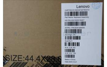 Lenovo 5CB1Q64055 C-Cover with keyboard, Belgian, Luna Grey, Backlight, UK
