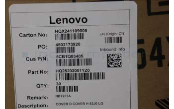 Lenovo 5CB1Q83405 D-Cover, 83J0, Luna Grey