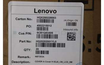 Lenovo 5CB1Q83409 A-Cover, 83J0, Cosmic Blue, LCD_5M