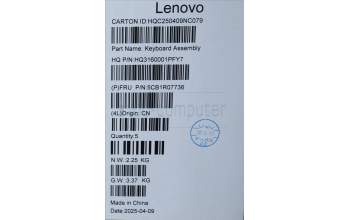 Lenovo 5CB1R07736 C-Cover with keyboard, French, Luna Grey, Backlight, 3CELL, US