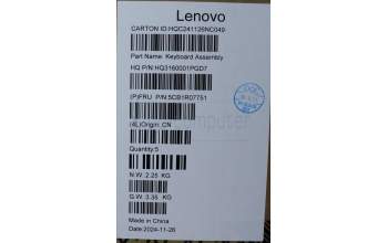 Lenovo 5CB1R07751 C-Cover with keyboard, Slovenian, Luna Grey, Backlight, 3CELL, UK