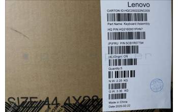 Lenovo 5CB1R07794 C-Cover with keyboard, English, Luna Grey, Backlight, 4CELL, US
