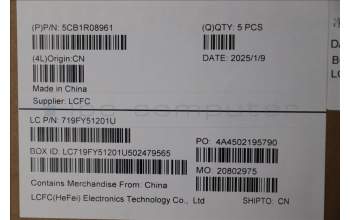 Lenovo 5CB1R08961 C-Cover with keyboard, Czech Slovakian, Cosmic Blue, Backlight, UK