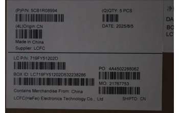 Lenovo 5CB1R08994 C-Cover with keyboard, French, Luna Grey, Backlight, US