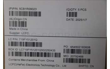 Lenovo 5CB1R09023 C-Cover with keyboard, English, Cosmic Blue, Non-Backlight, US