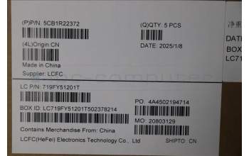 Lenovo 5CB1R22372 C-Cover with keyboard, German, Luna Grey, Non-Backlight, UK