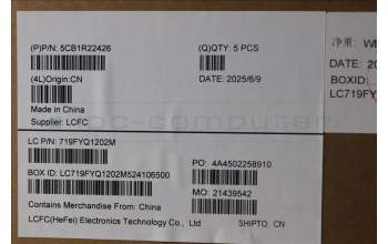 Lenovo 5CB1R22426 C-Cover with keyboard, Arabic, Cosmic Blue, Backlight, US