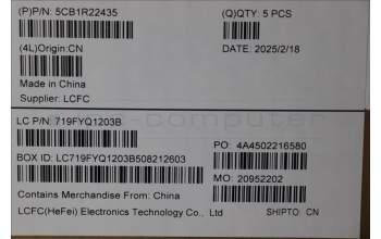 Lenovo 5CB1R22435 C-Cover with keyboard, English, Cosmic Blue, Backlight, US