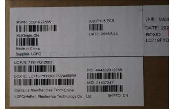 Lenovo 5CB1R22585 C-Cover with keyboard, German, Cosmic Blue, Non-Backlight, UK