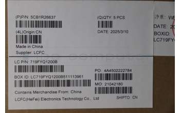 Lenovo 5CB1R26637 C-Cover with keyboard, French, Luna Grey, Non-Backlight, US