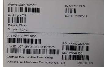 Lenovo 5CB1R26652 C-Cover with keyboard, Slovenian, Luna Grey, Non-Backlight, UK