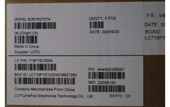 Lenovo 5CB1R27574 C-Cover with keyboard, UK English, Luna Grey, Non-Backlight, UK