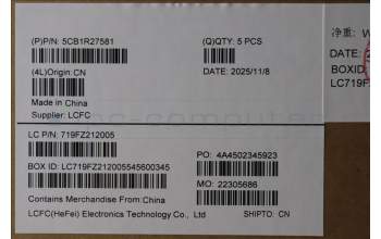 Lenovo 5CB1R27581 C-Cover with keyboard, English, Cosmic Blue, Backlight, US