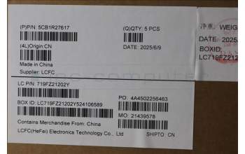 Lenovo 5CB1R27617 C-Cover with keyboard, Greek, Luna Grey, Backlight, US