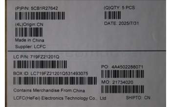 Lenovo 5CB1R27642 C-Cover with keyboard, English, Cosmic Blue, Non-Backlight, US