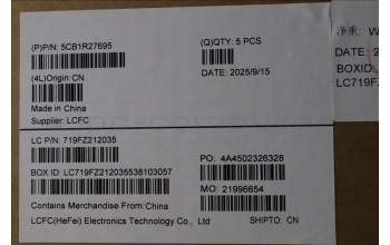 Lenovo 5CB1R27695 C-Cover with keyboard, Ukraine, Luna Grey, Non-Backlight, US