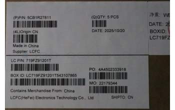 Lenovo 5CB1R27811 C-Cover with keyboard, Arabic, Luna Grey, Backlight, US