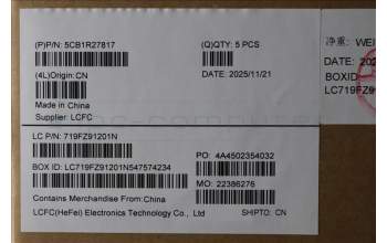 Lenovo 5CB1R27817 C-Cover with keyboard, French, Luna Grey, Backlight, US