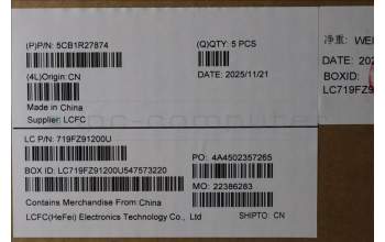 Lenovo 5CB1R27874 C-Cover with keyboard, Belgian, Luna Grey, Non-Backlight, UK