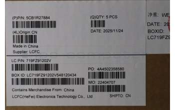 Lenovo 5CB1R27884 C-Cover with keyboard, Italian, Luna Grey, Non-Backlight, UK