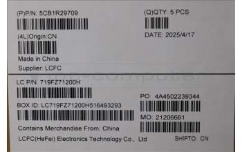 Lenovo 5CB1R29709 C-Cover with keyboard, Spanish, Luna Grey, Backlight, UK