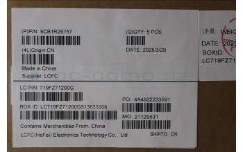 Lenovo 5CB1R29757 C-Cover with keyboard, German, Luna Grey, Non-Backlight, UK