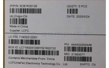 Lenovo 5CB1R30138 C-Cover with keyboard, Switzerland, Cosmic Blue, Backlight, UK