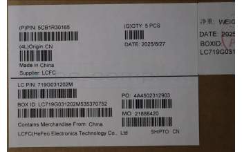 Lenovo 5CB1R30165 C-Cover with keyboard, Russian, Luna Grey, Backlight, US