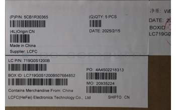 Lenovo 5CB1R30365 C-Cover with keyboard, Portuguese, UK