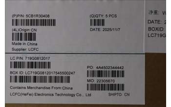 Lenovo 5CB1R30408 C-Cover with keyboard, Bulgarian, Luna Grey, Backlight, UK