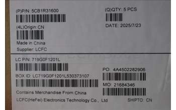 Lenovo 5CB1R31600 C-Cover with keyboard, German, Luna Grey, Non-Backlight, UK