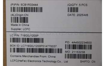 Lenovo 5CB1R33444 C-Cover with keyboard, US English Euro, Luna Grey, Backlight, US