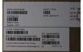 Lenovo 5CB1R33499 C-Cover with keyboard, Arabic, Luna Grey, Non-Backlight, US