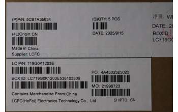 Lenovo 5CB1R35634 C-Cover with keyboard, Portuguese, Luna Grey, Backlight, UK