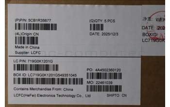 Lenovo 5CB1R35677 C-Cover with keyboard, Belgian, Luna Grey, Non-Backlight, UK