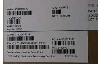 Lenovo 5CB1R35679 C-Cover with keyboard, US English Euro, Luna Grey, Non-Backlight, US