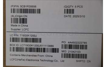 Lenovo 5CB1R35698 C-Cover with keyboard, Switzerland, Luna Grey, Non-Backlight, UK