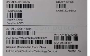 Lenovo 5CB1R35792 C-Cover with keyboard, UK English, Cosmic Blue, Non-Backlight, UK