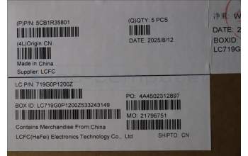 Lenovo 5CB1R35801 C-Cover with keyboard, French, Luna Grey, Non-Backlight, US