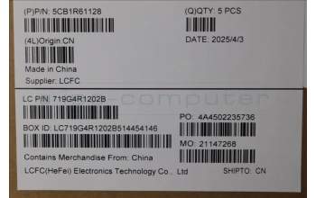 Lenovo 5CB1R61128 C-Cover with keyboard, Belgian, Luna Grey, UMA, UK