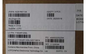 Lenovo 5CB1R61134 C-Cover with keyboard, French, Luna Grey, UMA, US