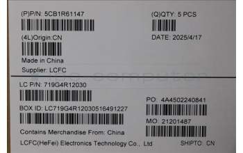 Lenovo 5CB1R61147 COVER Upper Case ASM_POR L 83JMLG UMA