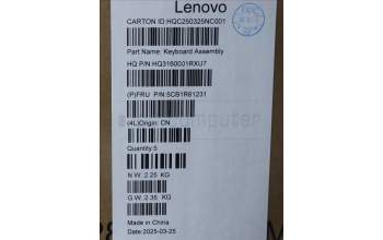 Lenovo 5CB1R61231 C-Cover with keyboard, Norwegian, Luna Grey, FingerPrint, Puresight Logo, UK