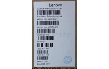 Lenovo 5CB1R61236 C-Cover with keyboard, Switzerland, Luna Grey, FingerPrint, Puresight Logo